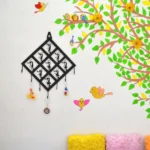 Wrought Iron Diamond Shape 7 Hook Keychain Holder